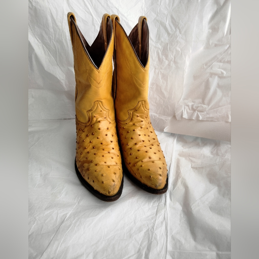 Men's El General ostrich  western cowboy boots size 10